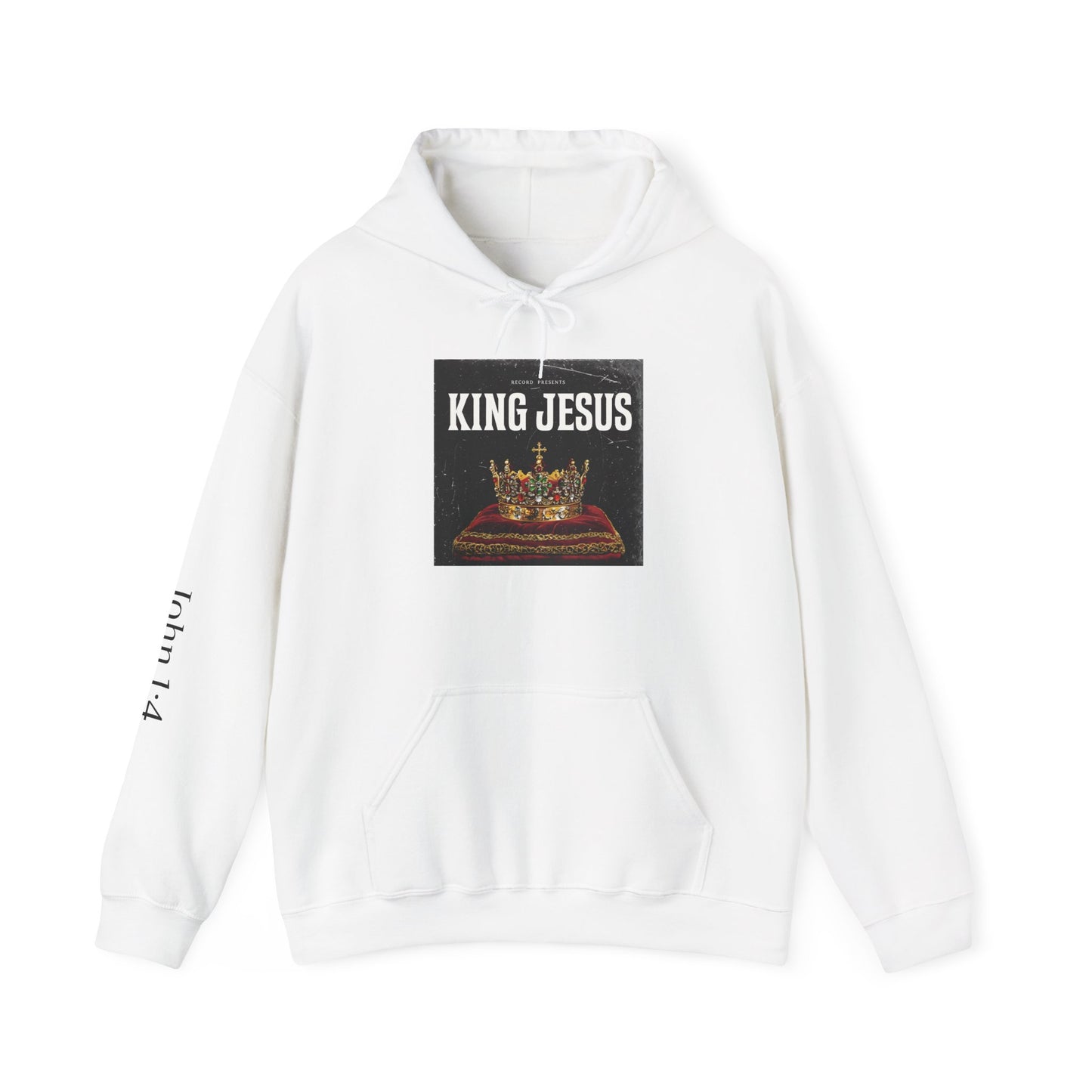Jesus Crown Hoodie with John 1:4 Sleeve - Hooded Sweatshirt - THE GIFT GIVER
