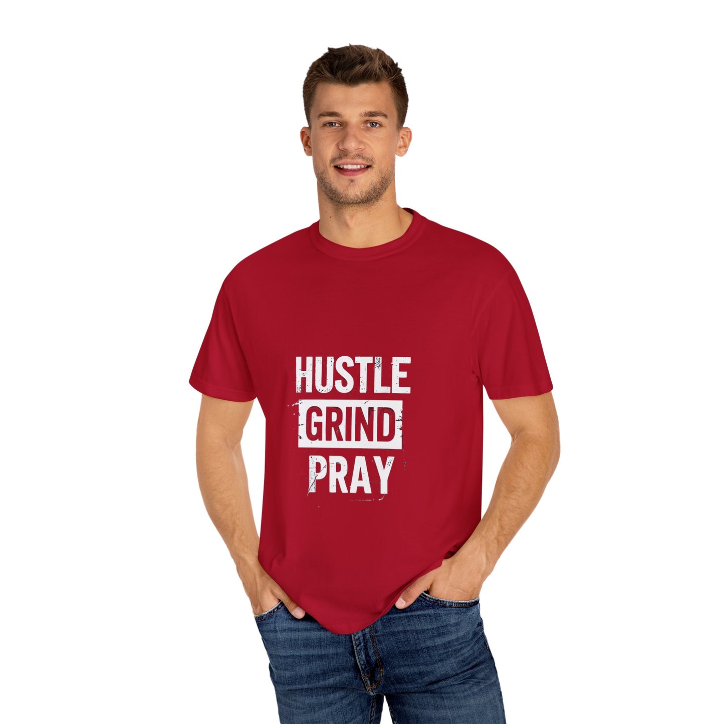 Hustle Grind Pray Motivational T-Shirt, Inspirational Tee, Positive Vibes Shirt, Unisex Graphic Top, Work From Home Clothing