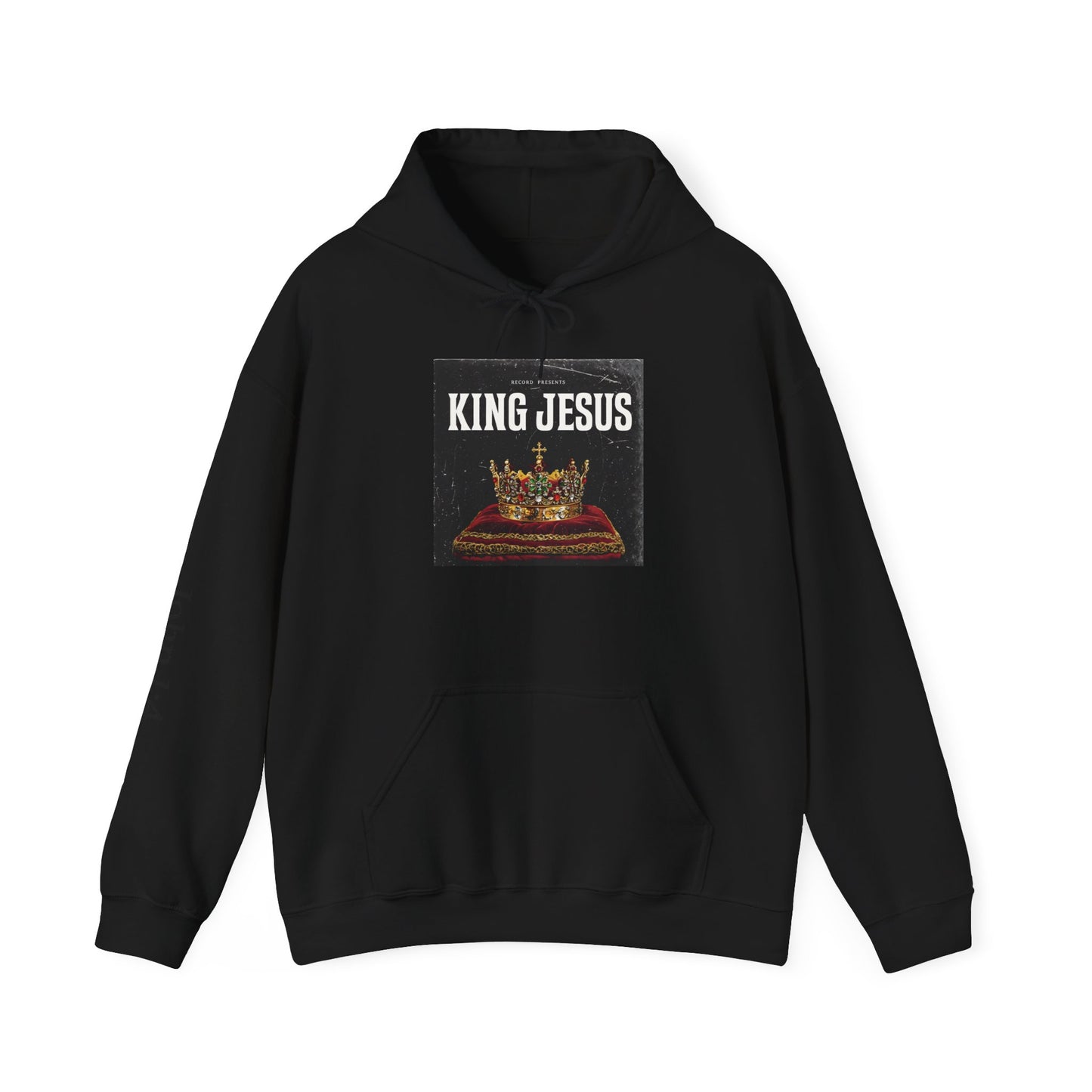 Jesus Crown Hoodie with John 1:4 Sleeve - Hooded Sweatshirt - THE GIFT GIVER