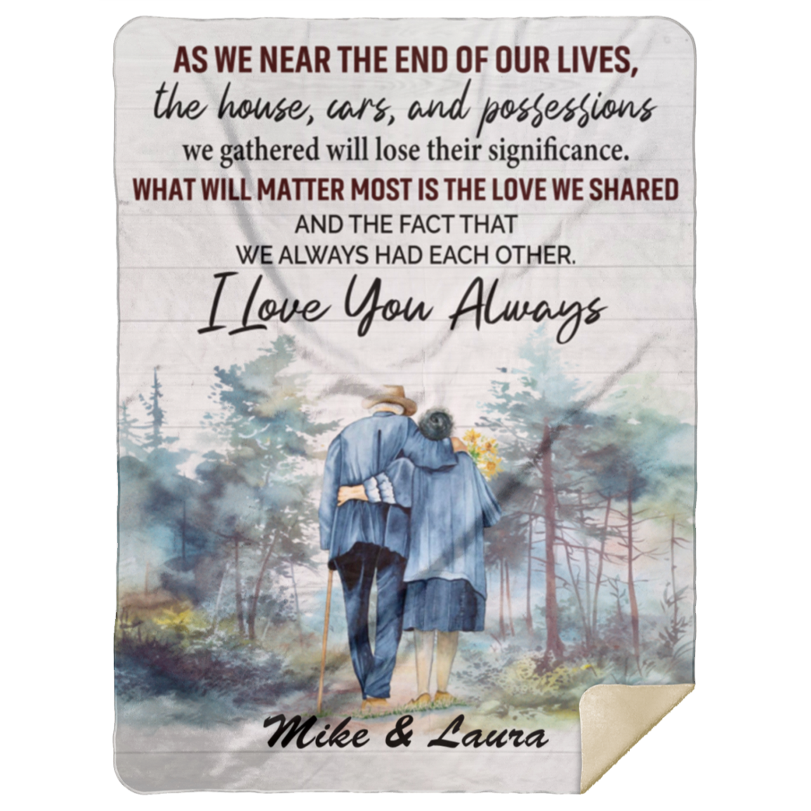 Personalized Lifetime Lovers Sherpa Blanket (Queen Size) - THE GIFT GIVER