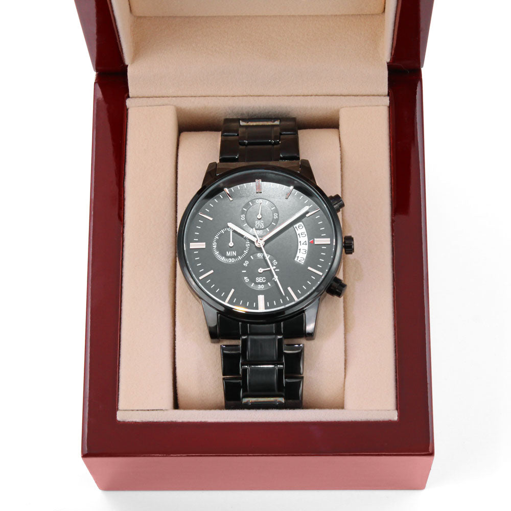 Engraved Chronograph Watch Gift For Him - Perfect for All Occasions