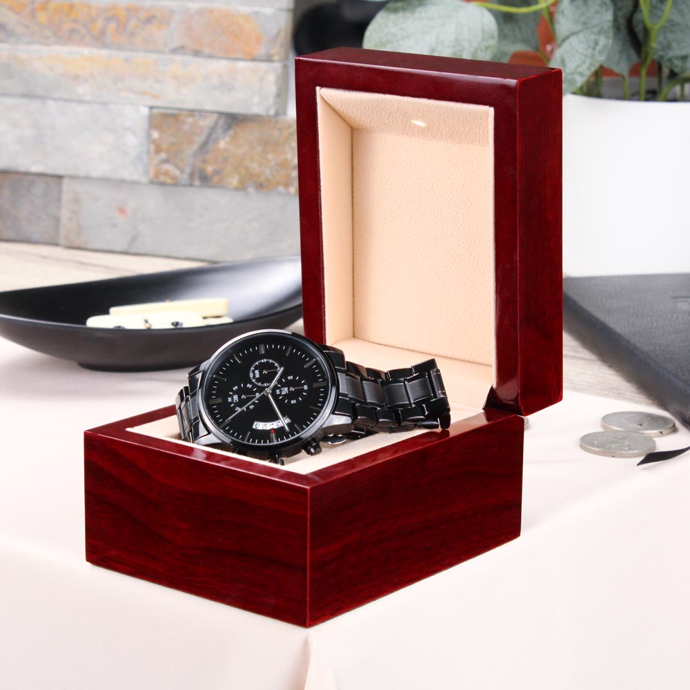Engraved Chronograph Watch Gift For Him - Perfect for All Occasions