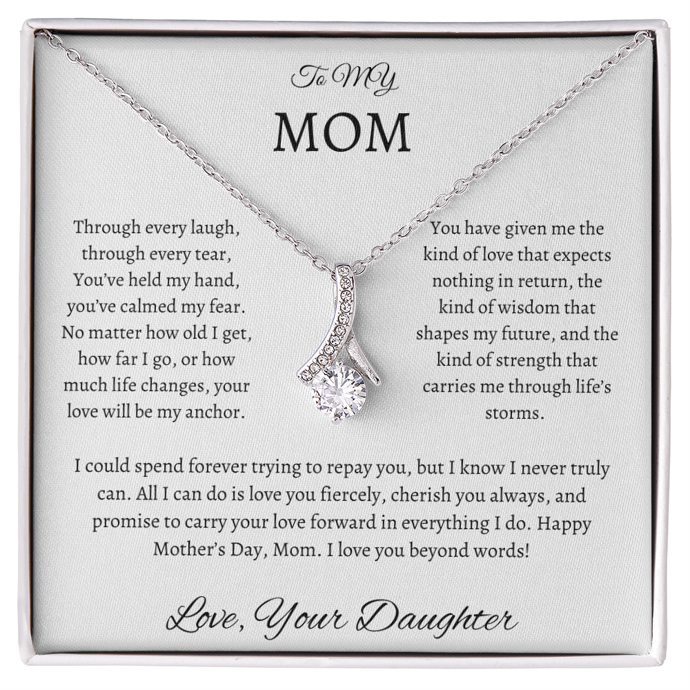Gift For Mom From Daughter Necklace Message Card