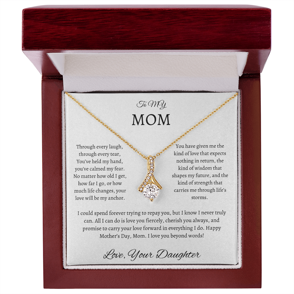 Gift For Mom From Daughter Necklace Message Card
