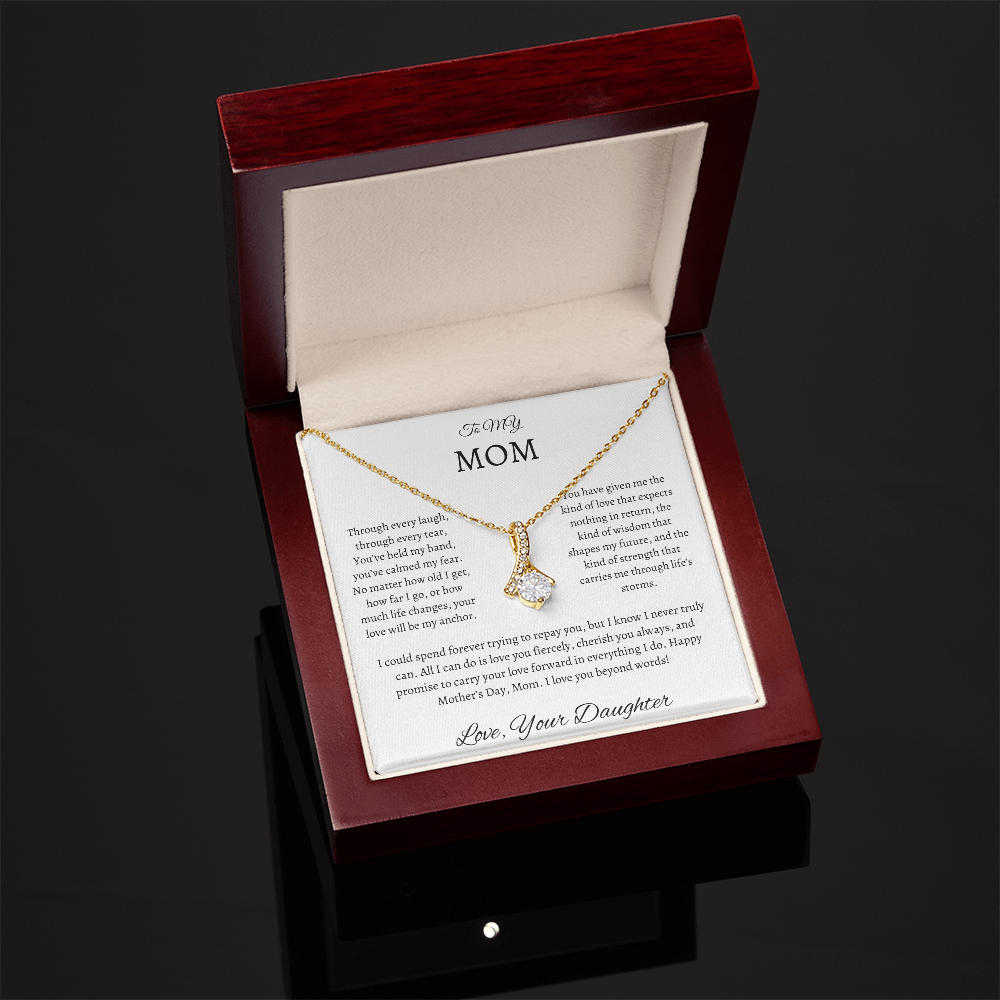 Gift For Mom From Daughter Necklace Message Card