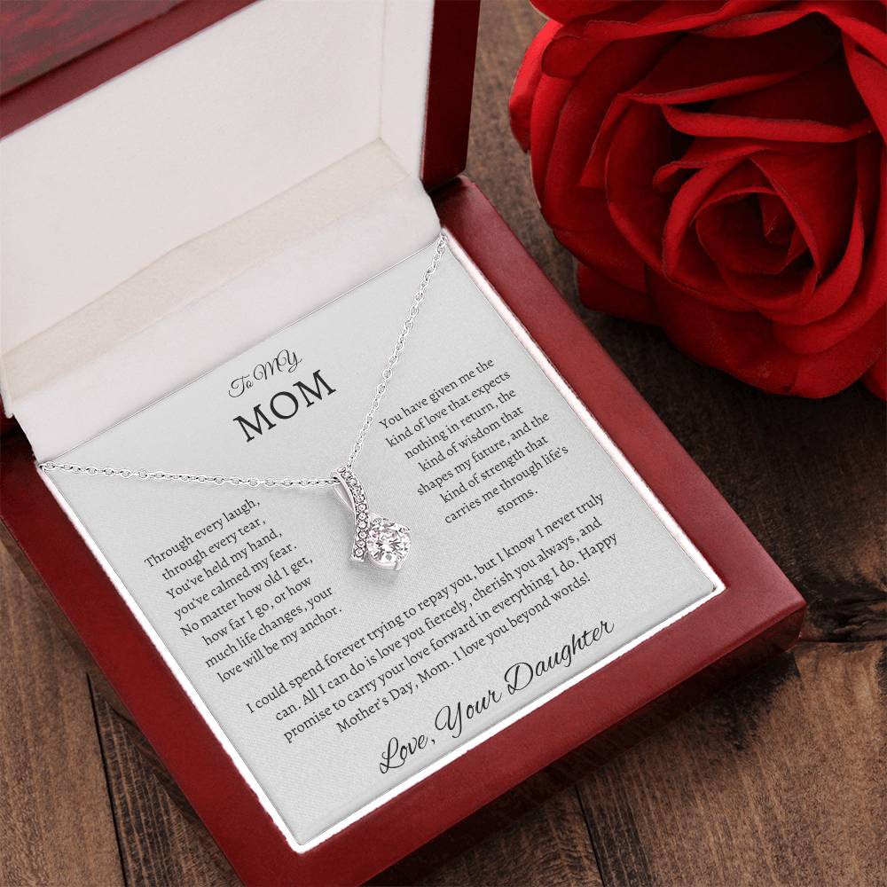 Gift For Mom From Daughter Necklace Message Card