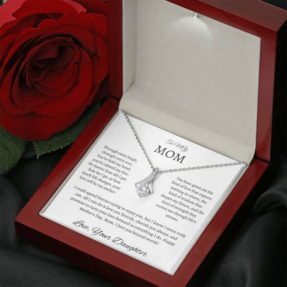 Gift For Mom From Daughter Necklace Message Card