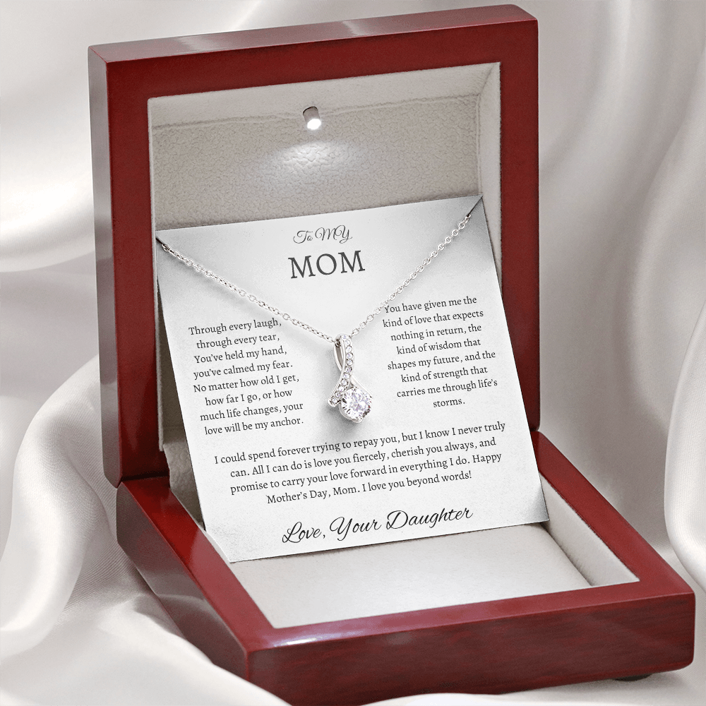 Gift For Mom From Daughter Necklace Message Card