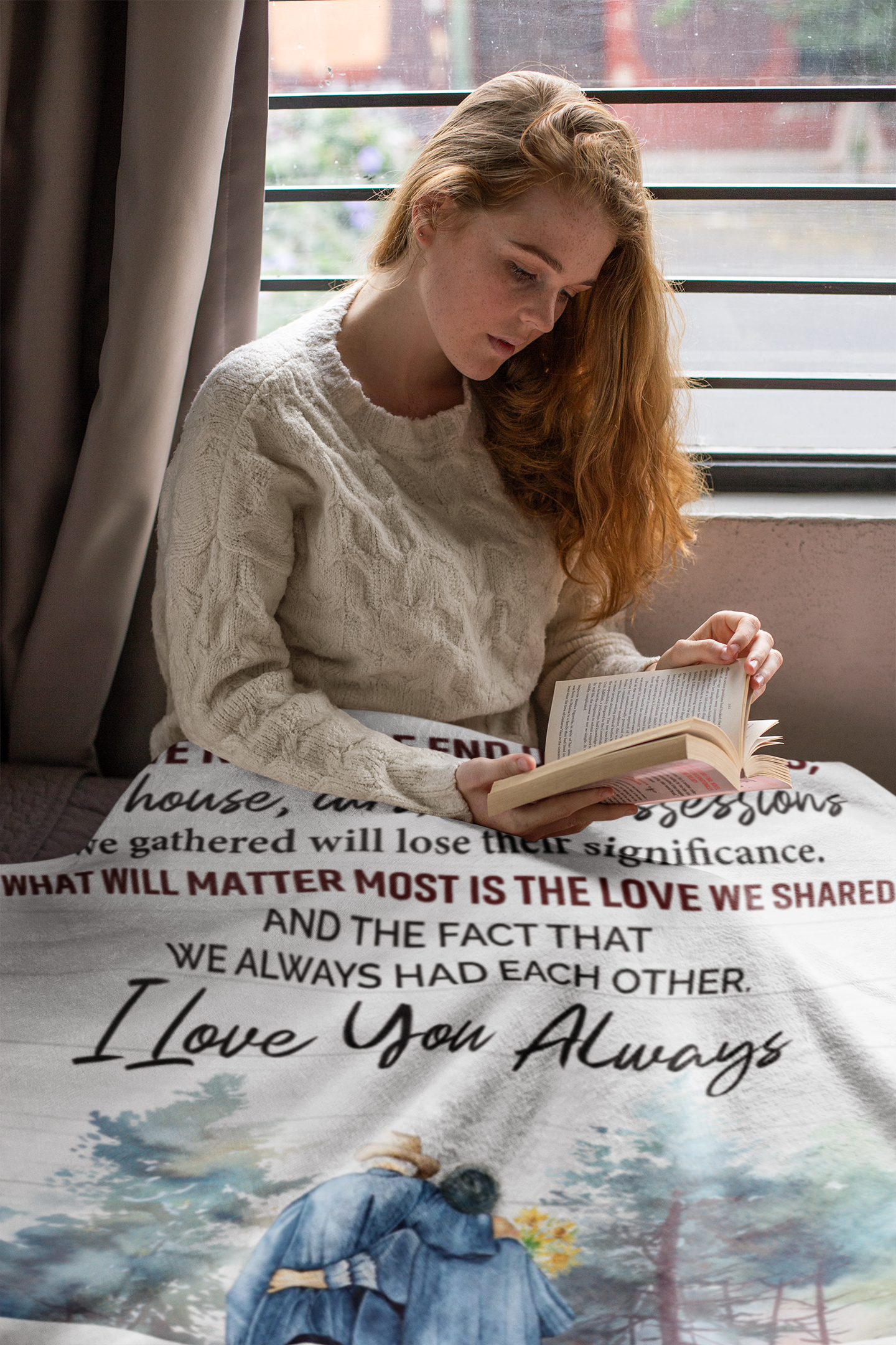 Personalized Queen Size Couples Sherpa Blanket