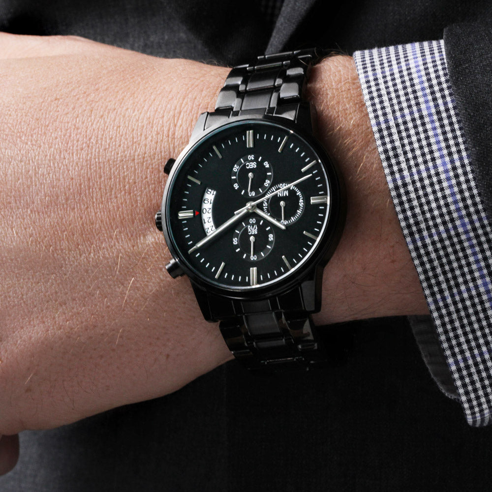 Engraved Chronograph Watch Gift For Him - Perfect for All Occasions