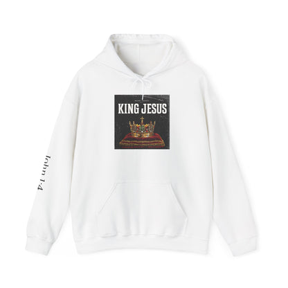 Jesus Crown Hoodie with John 1:4 Sleeve - Hooded Sweatshirt - THE GIFT GIVER