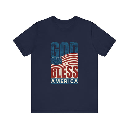 Patriotic Tee, American Flag Shirt, USA Independence Day Top, Red White Blue Tee, Fourth of July T-shirt, Patriotic Clothing, Memorial Day - THE GIFT GIVER