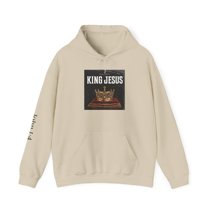 Jesus Crown Hoodie with John 1:4 Sleeve - Hooded Sweatshirt - THE GIFT GIVER
