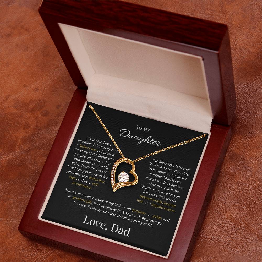 Heart Pendant Necklace Gift For Daughter From Dad