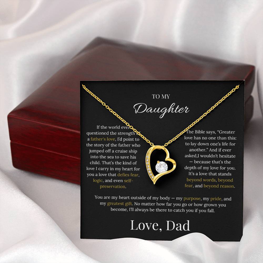Heart Pendant Necklace Gift For Daughter From Dad