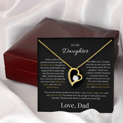 Heart Pendant Necklace Gift For Daughter From Dad