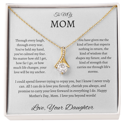 Gift For Mom From Daughter Necklace Message Card