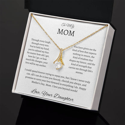 Gift For Mom From Daughter Necklace Message Card