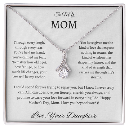 Gift For Mom From Daughter Necklace Message Card