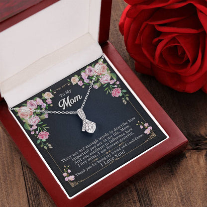14K/18K Ribbon Pendant Necklace Gift for Mom – GiftGiver