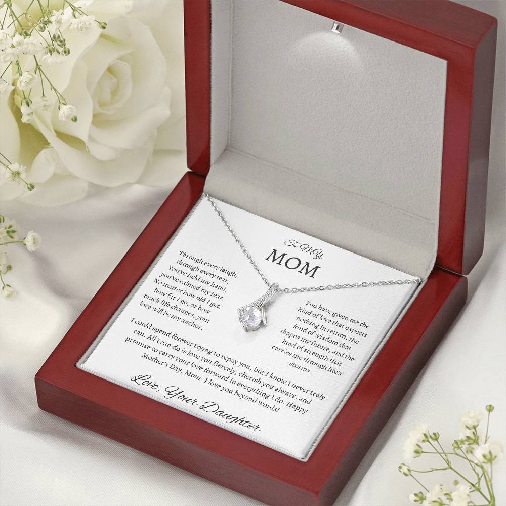Gift For Mom From Daughter Necklace Message Card