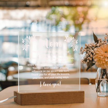 LED Acrylic Plaque Gift for Mom – 7‑Color Light Base - GiftGiver