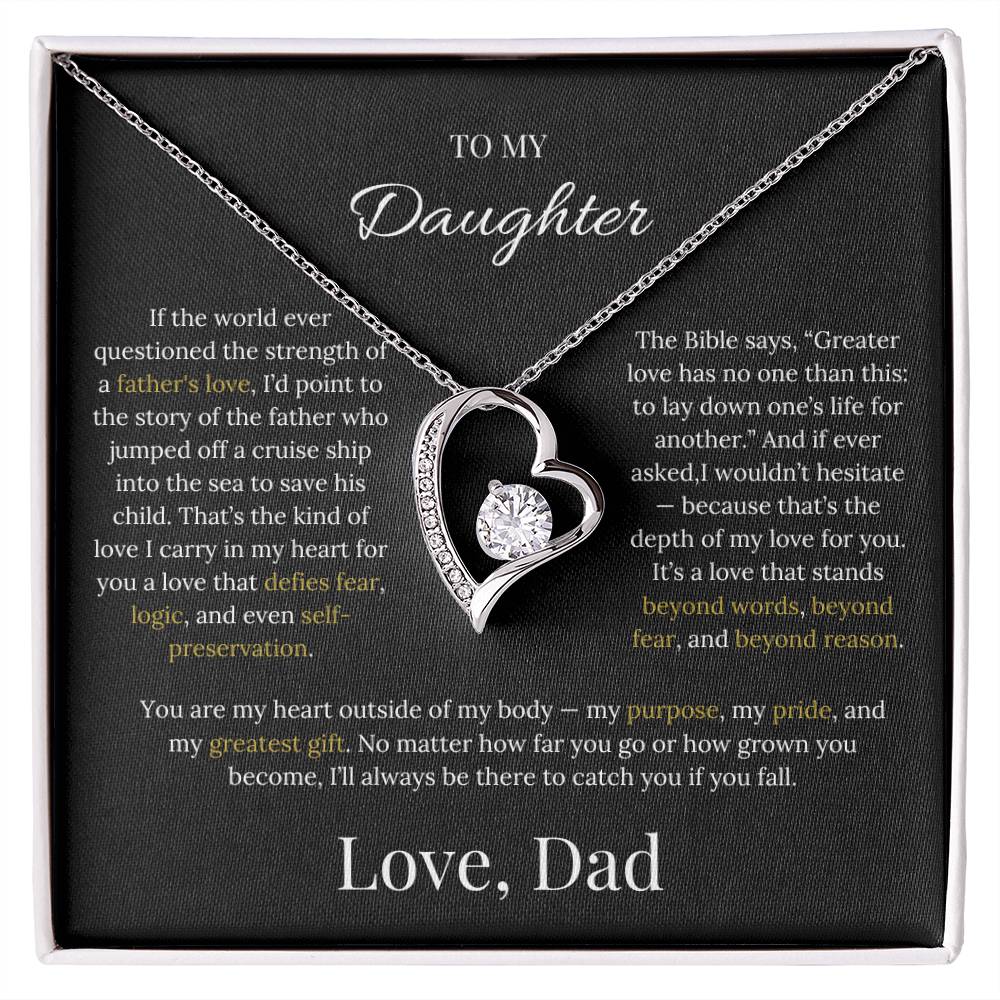 Heart Pendant Necklace Gift For Daughter From Dad