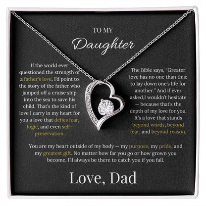 Heart Pendant Necklace Gift For Daughter From Dad