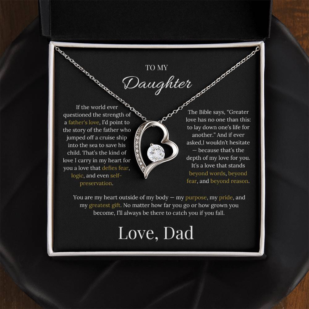 Heart Pendant Necklace Gift For Daughter From Dad