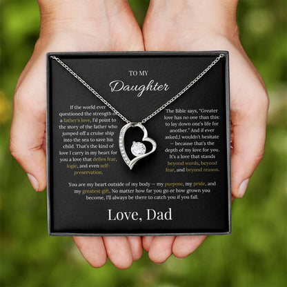 Heart Pendant Necklace Gift For Daughter From Dad
