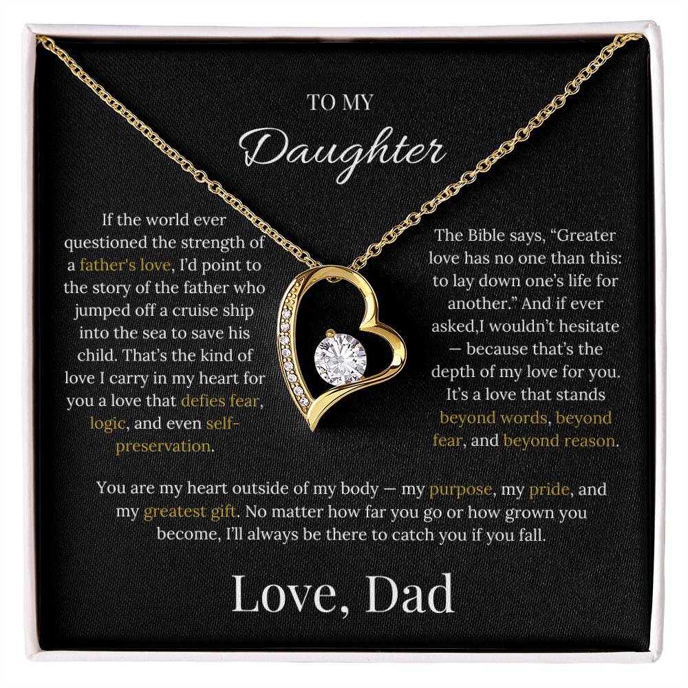 Heart Pendant Necklace Gift For Daughter From Dad