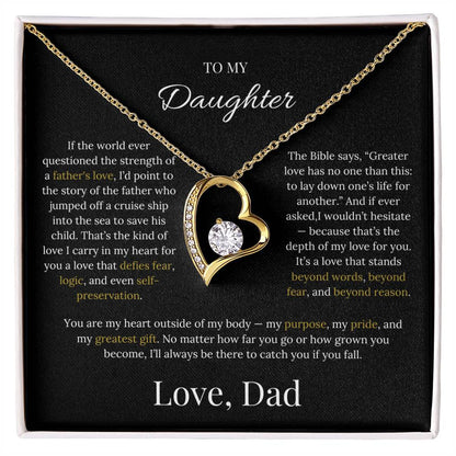 Heart Pendant Necklace Gift For Daughter From Dad