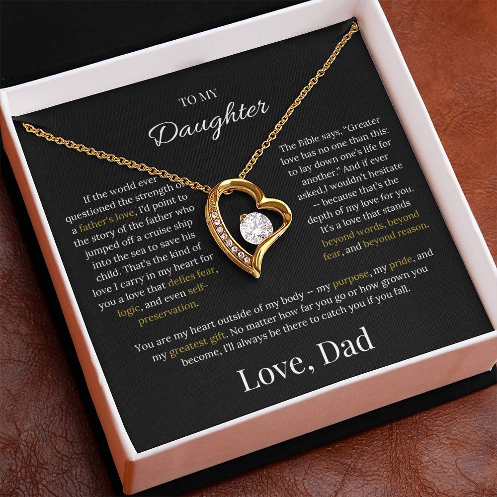 Heart Pendant Necklace Gift For Daughter From Dad