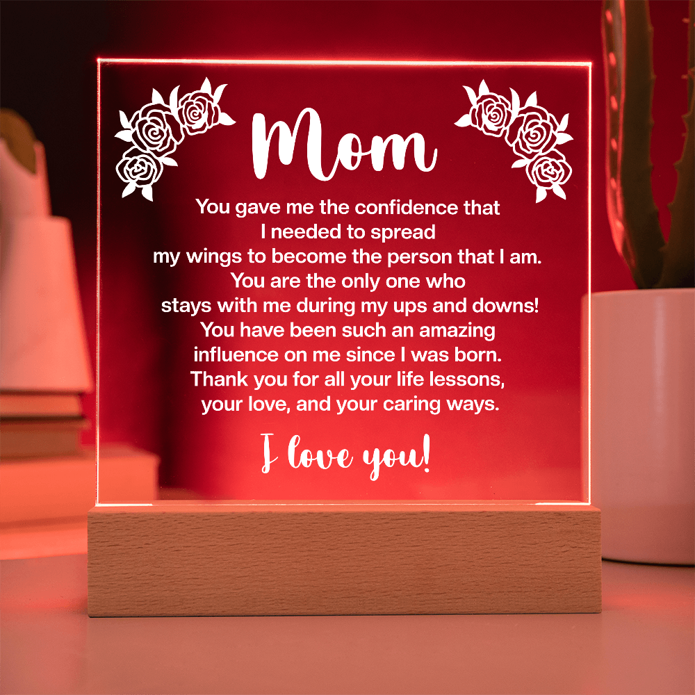 LED Acrylic Plaque Gift for Mom – 7‑Color Light Base - GiftGiver