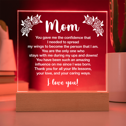 LED Acrylic Plaque Gift for Mom – 7‑Color Light Base - GiftGiver