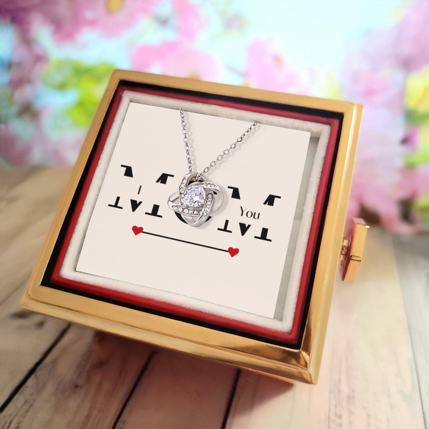 Gift for Mom – Love Knot Necklace & Rose Box