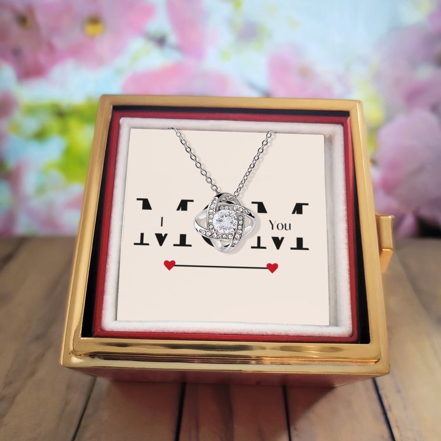 Gift for Mom – Love Knot Necklace & Rose Box
