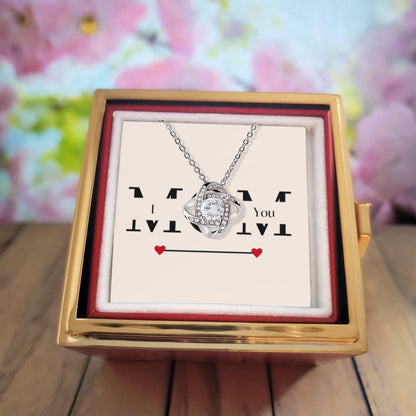 Gift for Mom – Love Knot Necklace & Rose Box