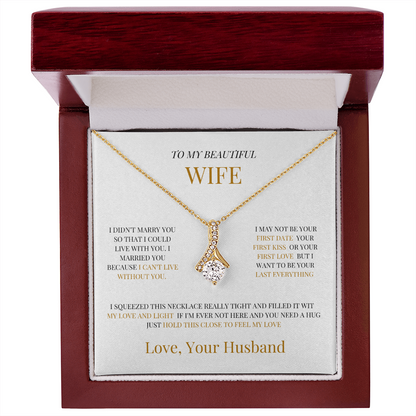 Gift for Wife – Heart Pendant Necklace w/ Message Card - GiftGiver