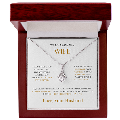 Gift for Wife – Heart Pendant Necklace w/ Message Card - GiftGiver