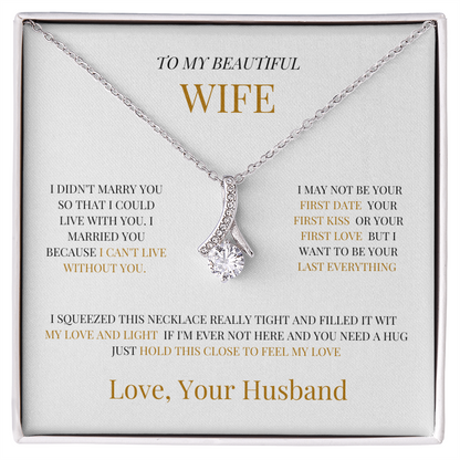 Gift for Wife – Heart Pendant Necklace w/ Message Card - GiftGiver
