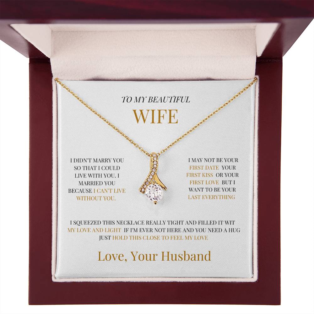 Gift for Wife – Heart Pendant Necklace w/ Message Card - GiftGiver