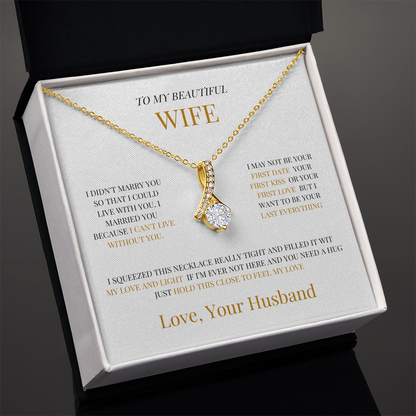Gift for Wife – Heart Pendant Necklace w/ Message Card - GiftGiver