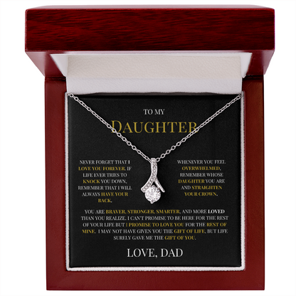 Gift for Daughter from Dad – Heart Necklace w/ Message Card - GiftGiver