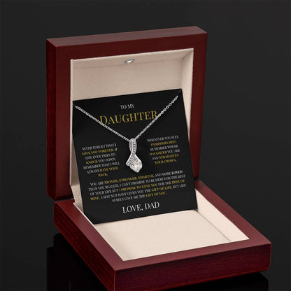 Gift for Daughter from Dad – Heart Necklace w/ Message Card - GiftGiver