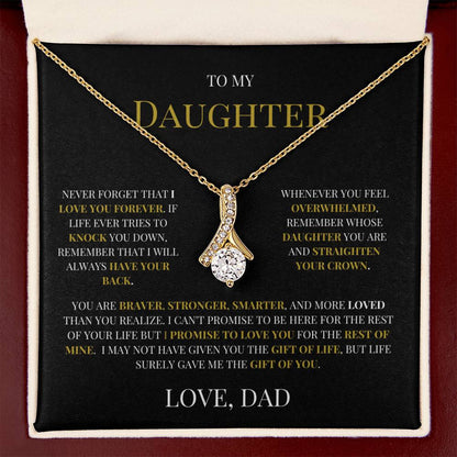Gift for Daughter from Dad – Heart Necklace w/ Message Card - GiftGiver