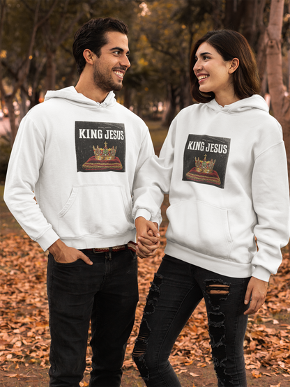 Jesus Crown Hoodie with John 1:4 Sleeve - Hooded Sweatshirt, Christian Apparel